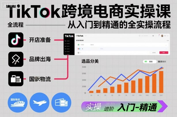 TikTok跨境电商实操课，从入门到精通的全实操流程-知识创作
