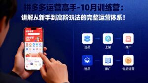 拼多多运营高手-10月训练营：讲解从新手到高阶玩法的完整运营体系！-知识创作