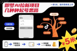 即梦AI拉新项目几种起号思路，一单5米，操作简单易上手-知识创作