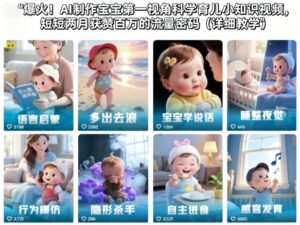 爆火！AI制作宝宝第一视角科学育儿小知识视频，短短两月获赞百万的流量密码(详细教学)-知识创作