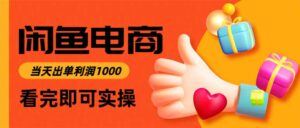 闲鱼高利润电商，当天上架当天出单，一单利润300-知识创作