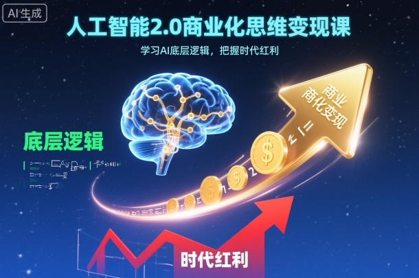 人工智能2.0商业化思维变现课，学习AI底层逻辑，把握时代红利-知识创作