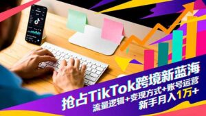 抢占TikTok跨境新蓝海：流量逻辑+变现方式+账号运营，新手月入1万+-知识创作