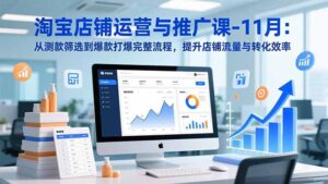 淘宝店铺运营与推广课-11月：从测款筛选到爆款打爆完整流程，提升店铺流量与转化效率-知识创作