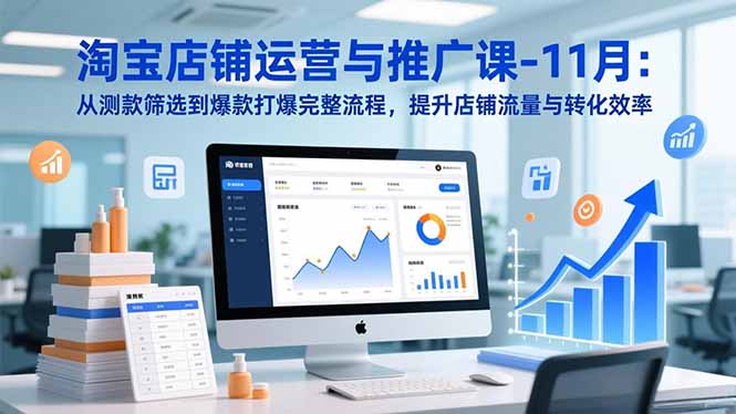 淘宝店铺运营与推广课-11月：从测款筛选到爆款打爆完整流程，提升店铺流量与转化效率-知识创作