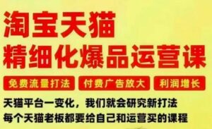 淘宝天猫精细化爆品运营课，免费流量打法-付费广告放大-利润增长-三大核心痛点，一次全部解决-知识创作