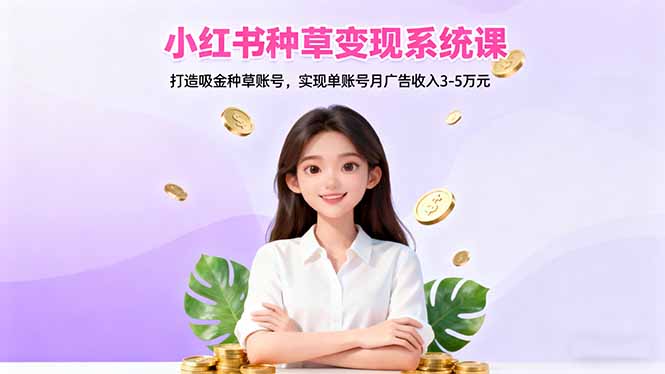 小红书种草变现系统课：打造吸金种草账号，实现单账号月广告收入3-5万元-知识创作