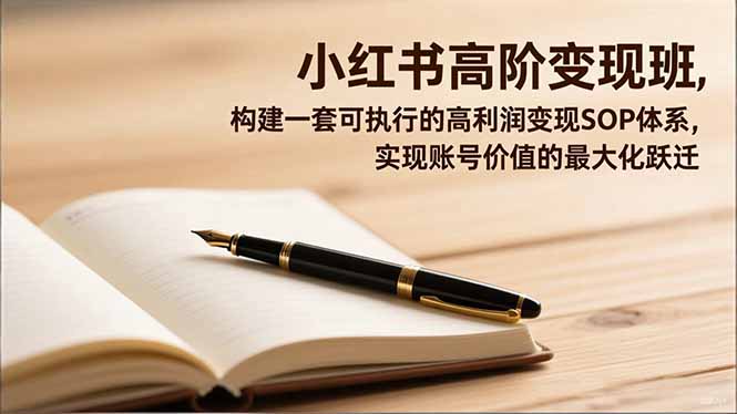 小红书高阶变现班，构建一套可执行的高利润变现SOP体系，实现账号价值的最大化跃迁-知识创作