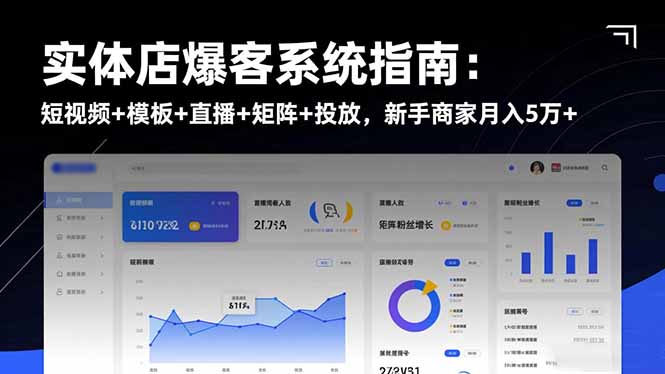 实体店爆客系统指南：短视频+模板+直播+矩阵+投放，新手商家月入5万+-知识创作