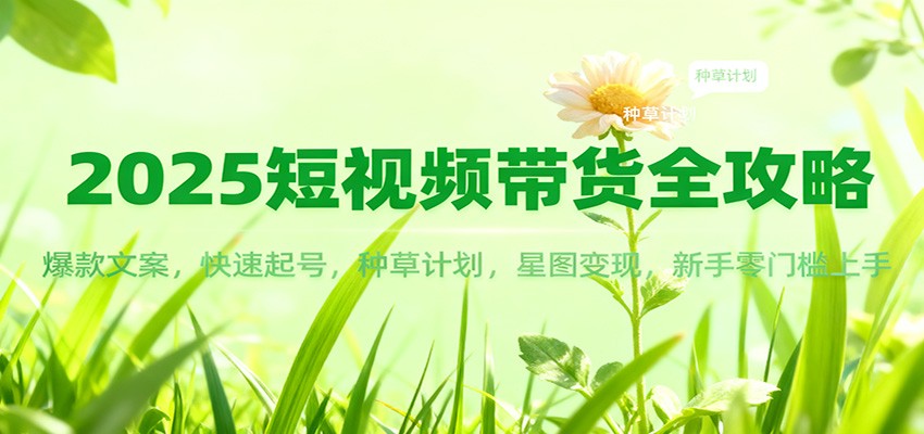 2025短视频带货全攻略：爆款文案，快速起号，种草计划，星图变现，新手零门槛上手-知识创作