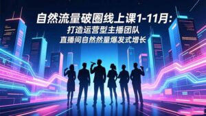 自然流量破圈线上课1-11月：打造运营型主播团队 直播间自然流量爆发式增长-知识创作