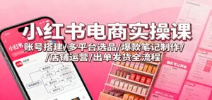 小红书电商实操课：账号搭建/多平台选品/爆款笔记制作/店铺运营/出单发货全流程-知识创作