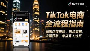 TikTok电商全流程指南，涵盖店铺搭建、选品策略、流量获取，单店月入过万-知识创作