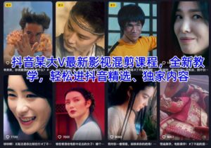 抖音某大V最新影视混剪课程，全新教学，轻松进抖音精选、独家内容-知识创作