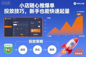 小店随心推爆单投放技巧，新手也能快速起量-知识创作