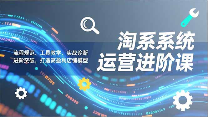 淘系系统运营进阶课2.0，流程规范、工具教学、实战诊断，进阶突破，打造高盈利店铺模型-知识创作