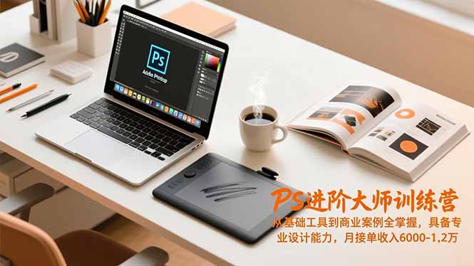 PS进阶大师训练营，从基础工具到商业案例全掌握，具备专业设计能力，月接单收入6000-1.2万-知识创作