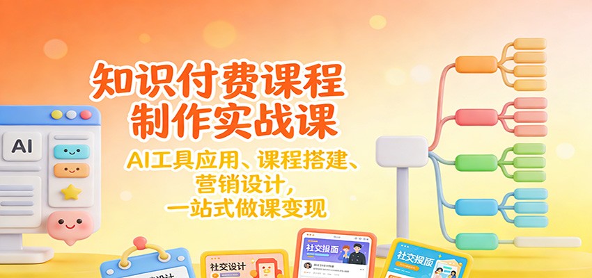 知识付费课程制作实战课：AI工具应用 、课程搭建、营销设计，一站式做课变现-知识创作