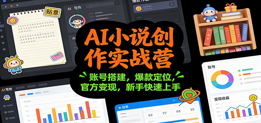 AI小说创作实战营：账号搭建，爆款定位，官方变现，新手快速上手-知识创作