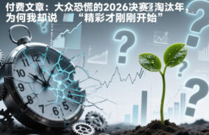 付费文章：大众恐慌的2026决赛淘汰年，为何我却说“精彩才刚刚开始”？-知识创作