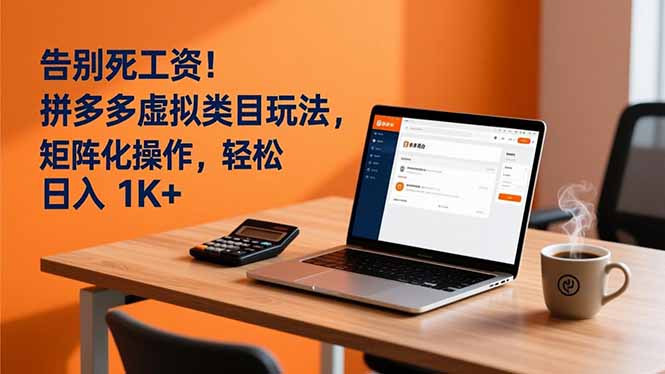 告别死工资！拼多多虚拟类目玩法，矩阵化操作，轻松日入 1K+-知识创作