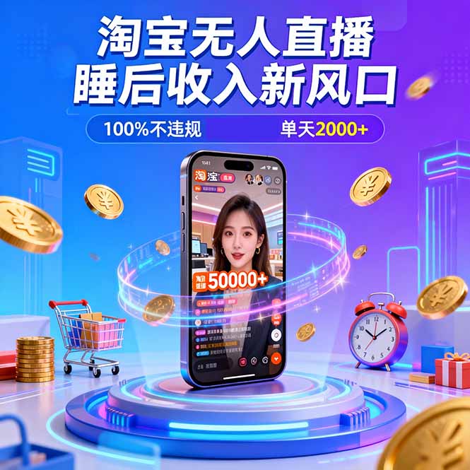 淘宝无人直播，不违规不封号，直播100小时卖了5万，年底旺季！-知识创作