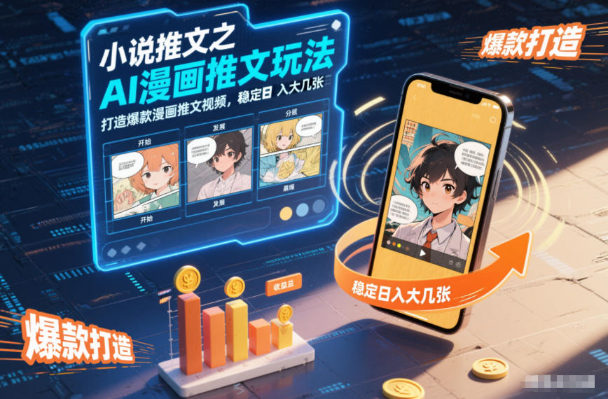 小说推文之AI漫画推文玩法，打造爆款漫画推文视频，稳定日入大几张-知识创作