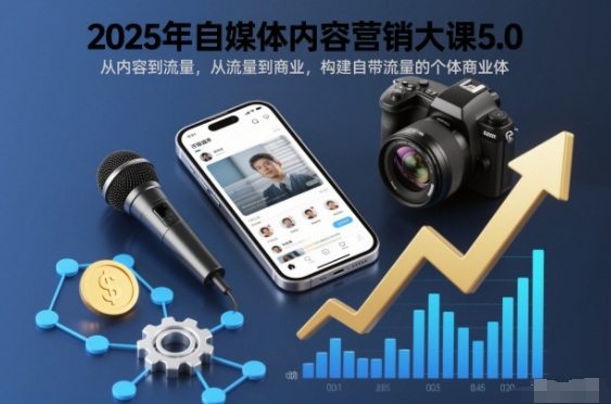 2025年自媒体内容营销大课5.0，从内容到流量，从流量到商业，构建自带流量的个体商业体-知识创作