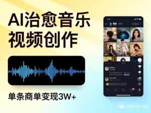 AI做治愈音乐视频，多平台投稿，单条商单变现3W+-知识创作