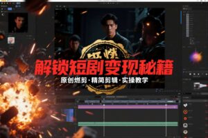 短剧拉新之原创燃剪精简剪辑实操课，解锁短剧变现秘籍-知识创作