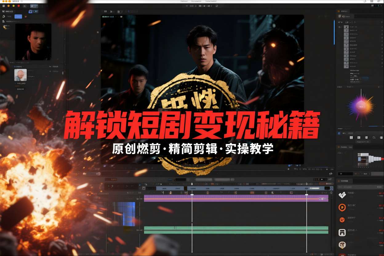 短剧拉新之原创燃剪精简剪辑实操课，解锁短剧变现秘籍-知识创作