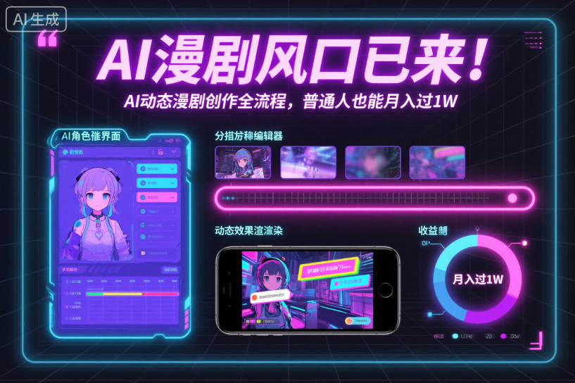 AI漫剧风口已来！AI动态漫剧创作全流程，普通人也能月入过1W-知识创作