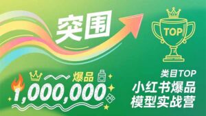 小红书爆品模型实战营，从新品突围到成为类目TOP，可复制路径，打造多个营收百万级爆品-知识创作