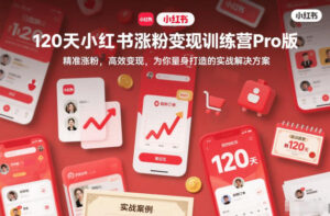 120天小红书涨粉变现训练营Pro版，​精准涨粉，高效变现​，为你量身打造的实战解决方案-知识创作