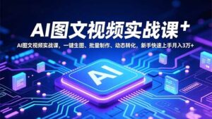 AI图文视频实战课，一键生图、批量制作、动态转化，新手快速上手月入3万+-知识创作