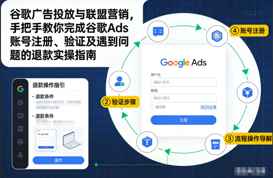 谷歌广告投放与联盟营销，手把手教你完成谷歌Ads账号注册、验证及遇到问题的退款实操指南-知识创作