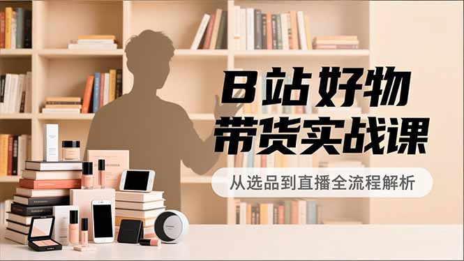 B站好物带货实战课，账号定位、选品拍摄、运营变现，全流程教学，实现UP主月入过万-知识创作