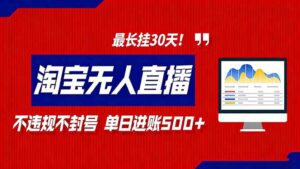 2026淘宝无人直播带货，不违规不封号，每日收益500+，最长挂30 天！-知识创作