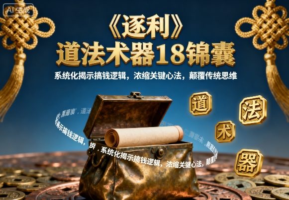 《逐利》道法术器18锦囊，系统化揭示搞钱逻辑，浓缩关键心法，颠覆传统思维(更新)-知识创作
