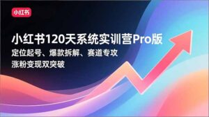 小红书120天系统实训营Pro版，定位起号、爆款拆解、赛道专攻，实现涨粉变现双突破-知识创作