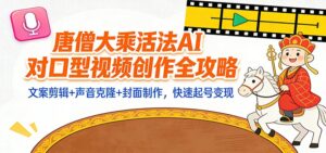 “大乘活法”AI对口型视频创作全攻略：文案剪辑+声音克隆+封面制作，快速起号变现-知识创作