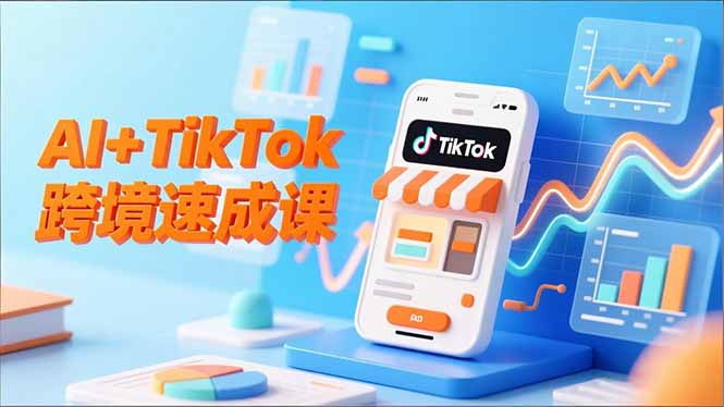 AI+TikTok跨境速成课，智能翻译、店铺定位、流程拆解，7天高效上线运营-知识创作
