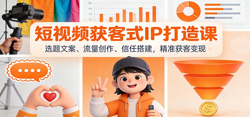短视频获客式IP打造课：选题文案、流量创作、信任搭建，精准获客变现-知识创作