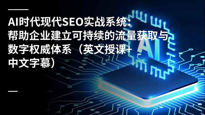 AI时代现代SEO实战系统：帮助企业建立可持续的流量获取与数字权威体系(英文授课+中文字幕-知识创作