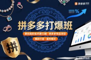 拼多多打爆班原创高阶技术第53期，拼多多饰品项目-知识创作