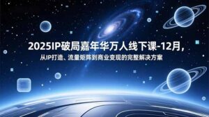 2025IP破局嘉年华万人线下课-12月，从IP打造、流量矩阵到商业变现的完整解决方案-知识创作