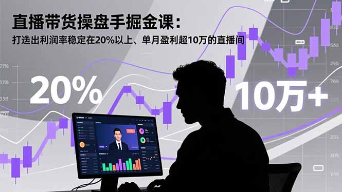 直播带货操盘手掘金课：打造出利润率稳定在20%以上、单月盈利超10万的直播间-知识创作