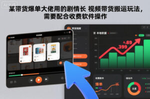 某带货爆单大佬用的剧情长视频带货搬运玩法，需要配合收费软件操作-知识创作