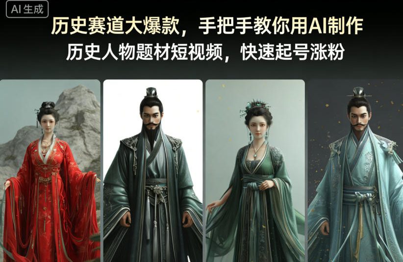 历史赛道大爆款，手把手教你用AI制作历史人物题材短视频，快速起号涨粉-知识创作