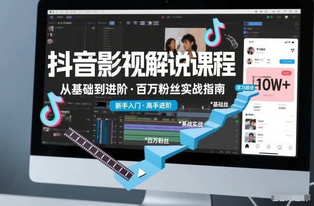 抖音百万粉丝影视解说课程，基础到进阶课，适合新手和进阶学习-知识创作